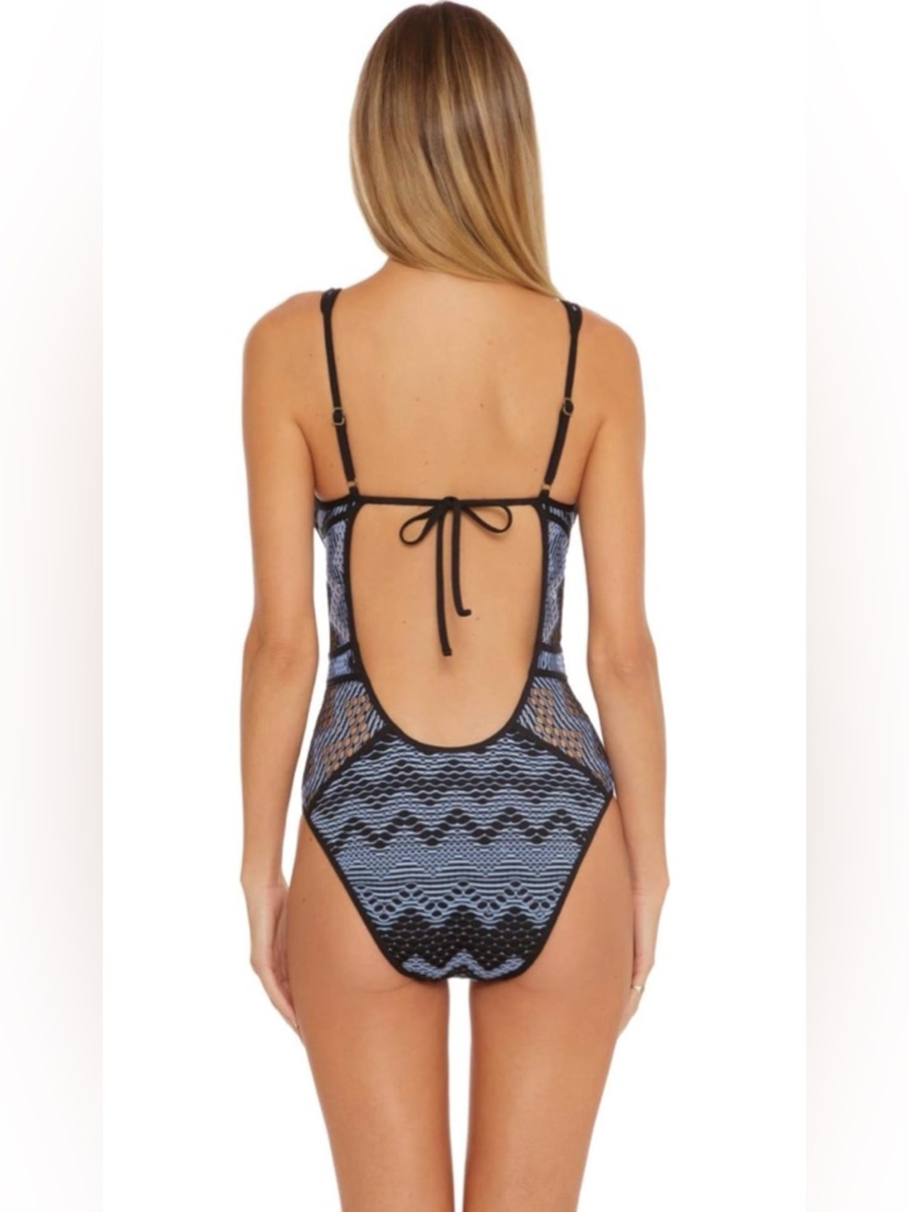 BECCA by Rebecca Virtue Reveal Plunge Crochet One-Piece Bathing Suit - Picture 2 of 11
